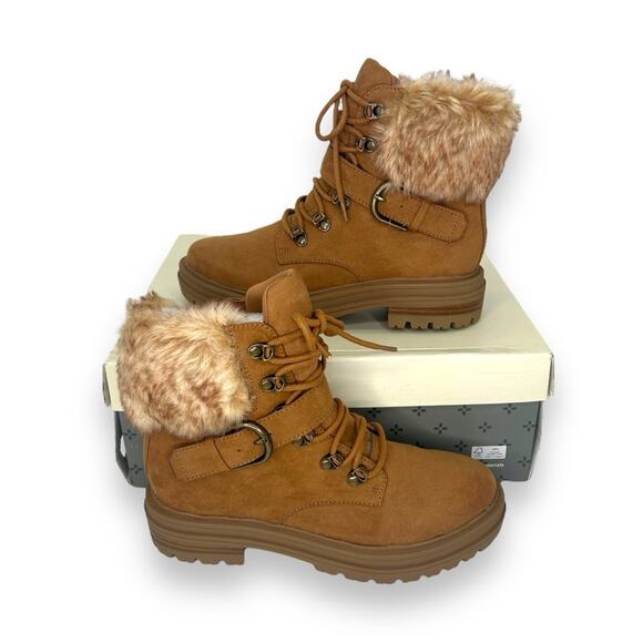 NWT Sun + Stone brown winter booties size 5.5 Sherpa suede tan brown boots NEW - Picture 11 of 15